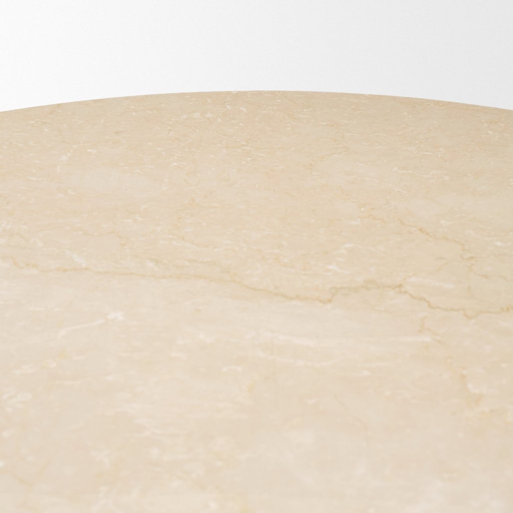 Sorrano 59" Botticino Marble Round Dining Table -- Beige