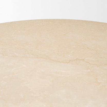 Sorrano 59" Botticino Marble Round Dining Table -- Beige