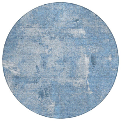 Aria Blue Washable Indoor-Outdoor Rug-Outdoor Rugs-LOOMLAN Rugs-8' x 8'-LOOMLAN