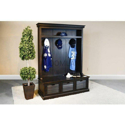 60x85" Dakota Entry Locker Hall Tree with Bench Storage Hall Trees & Lockers Sideboards and Things By Sunny D