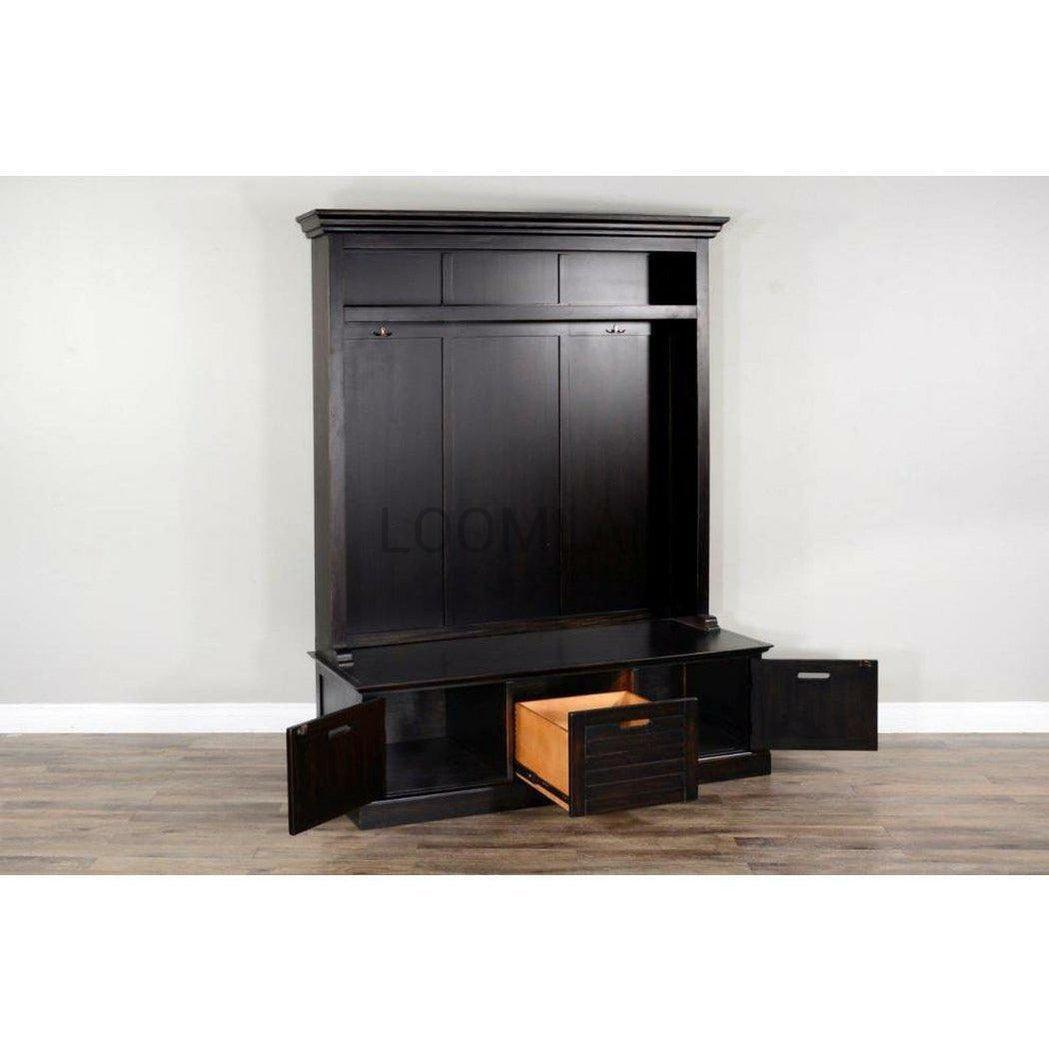 60x85" Dakota Entry Locker Hall Tree with Bench Storage Hall Trees & Lockers Sideboards and Things By Sunny D