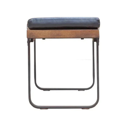 61" Black Leather Padded Seat Bench for Dining Room - LOOMLAN - LH Imports - Dining Benches