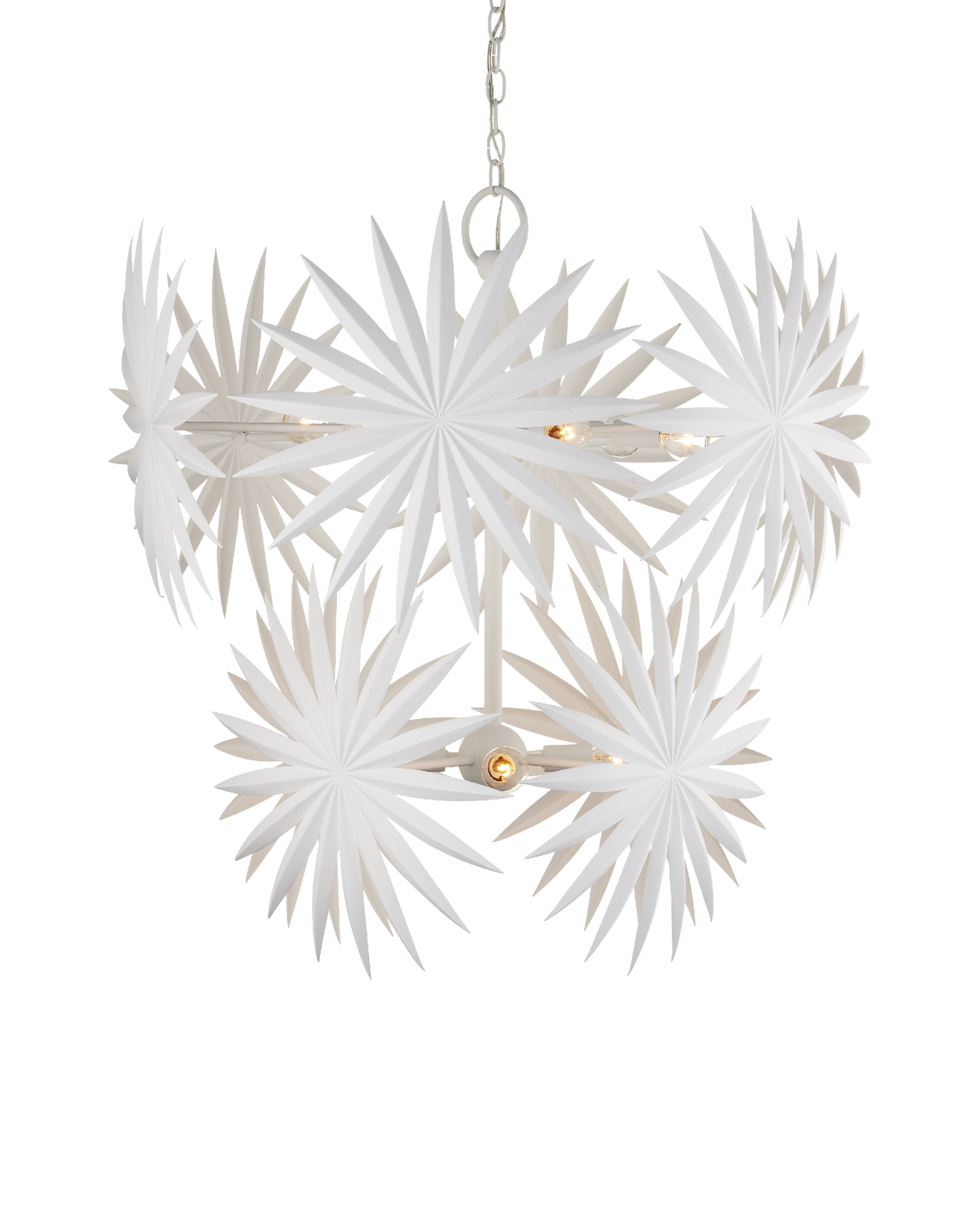 32.5 in. Bismarkia Iron White Chandelier