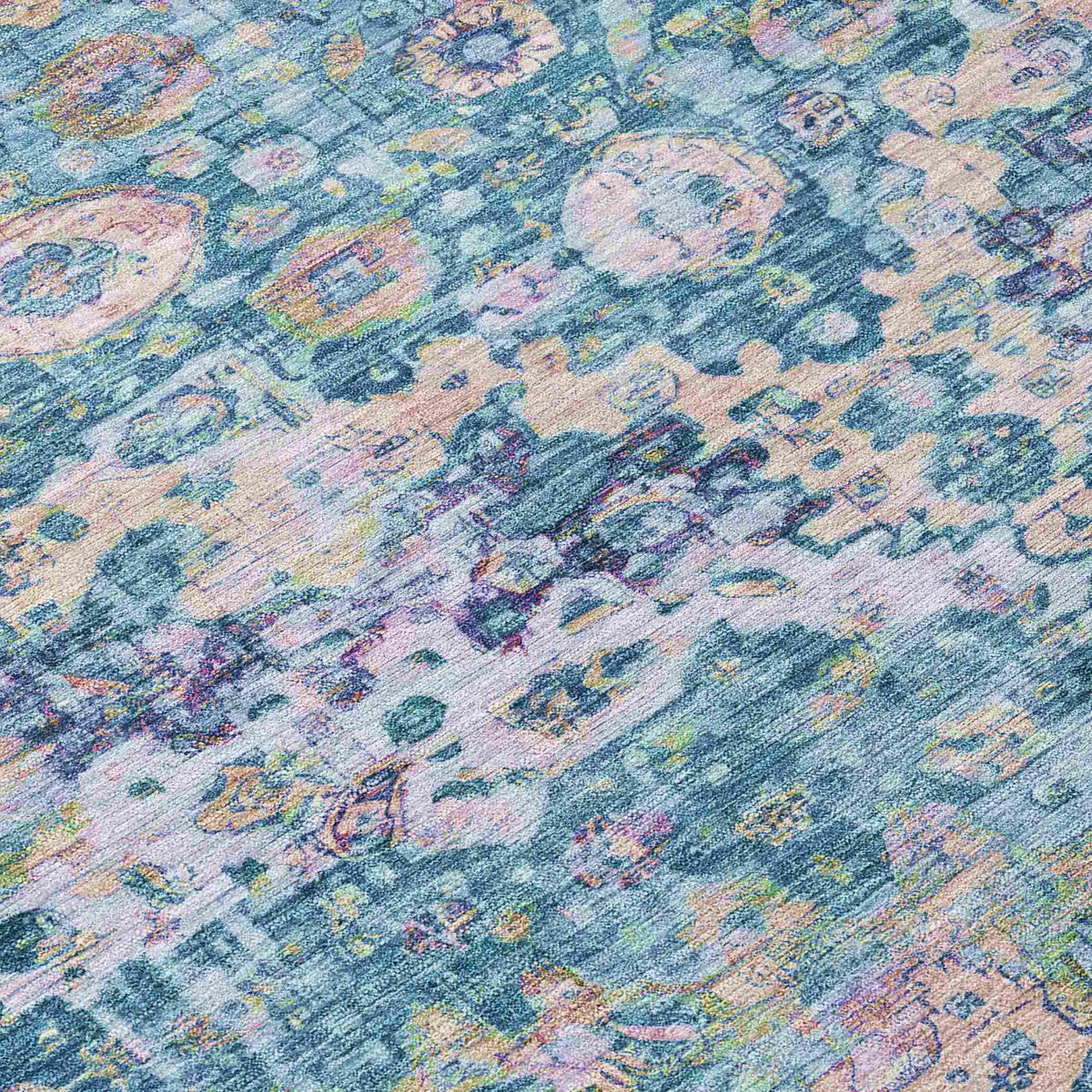 Jaelien Denim Washable Indoor-Outdoor Rug