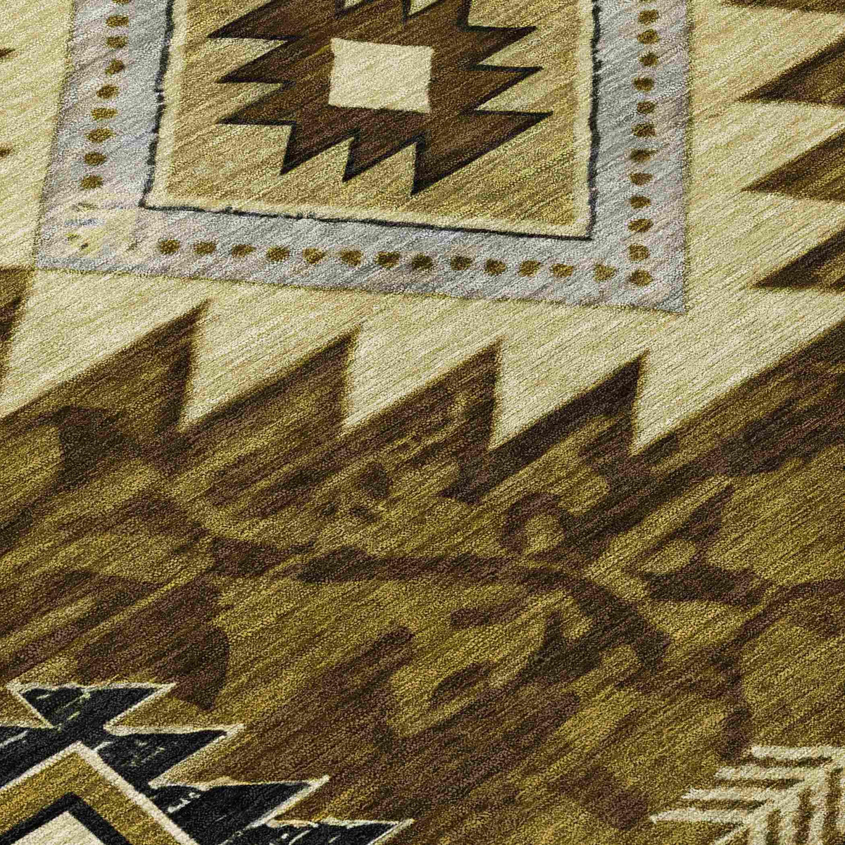 Jaelas Brown Washable Indoor-Outdoor Rug