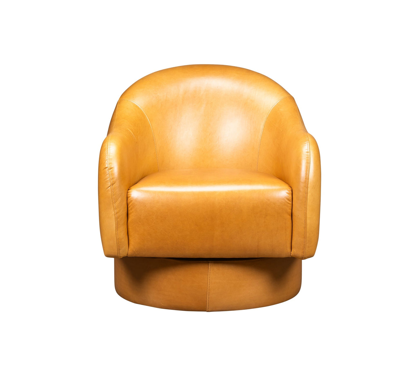 Hoboken Curved Armed Leather Swivel Chair