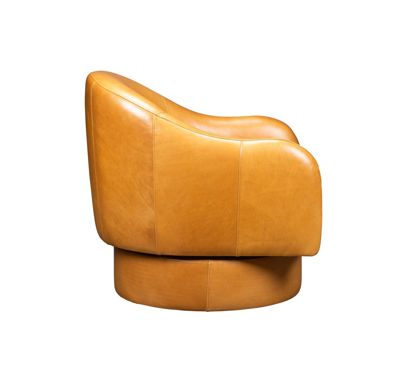 Hoboken Curved Armed Leather Swivel Chair