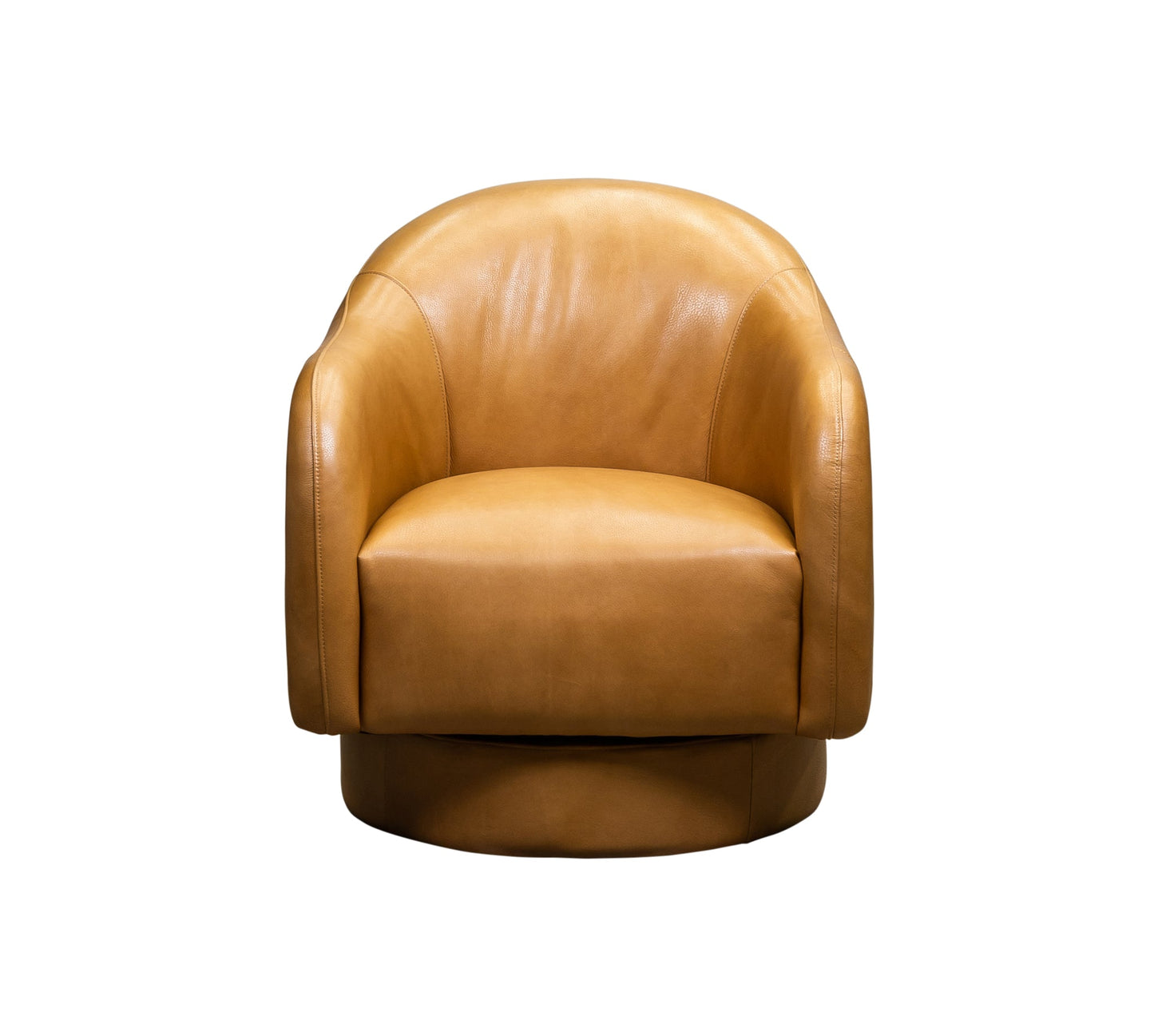 Hoboken Curved Armed Leather Swivel Chair