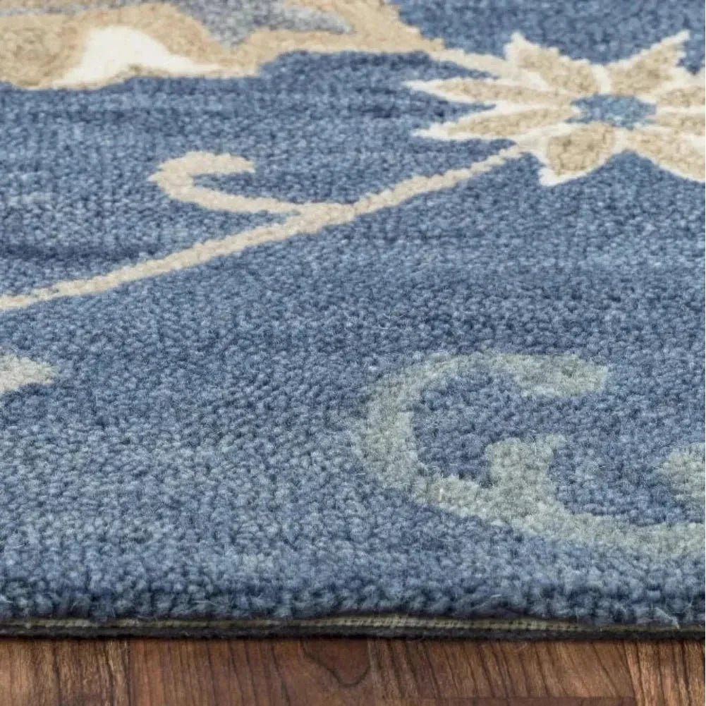 Copa Blue Round Area Rugs For Dining Room - LOOMLAN - LOOMLAN - Area Rugs