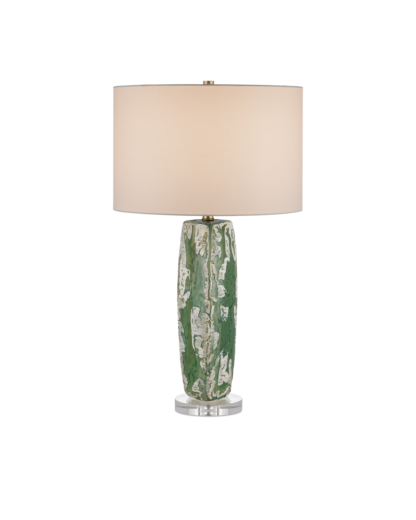 Zowan Ceramic and Optic Crystal Green Table Lamp