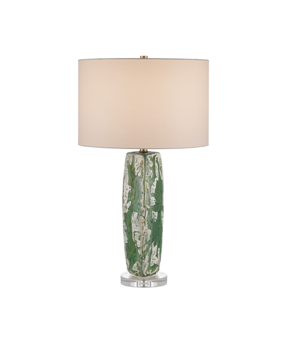 Zowan Ceramic and Optic Crystal Green Table Lamp