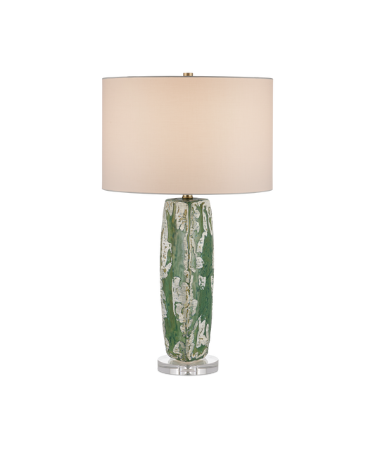 Zowan Ceramic and Optic Crystal Green Table Lamp