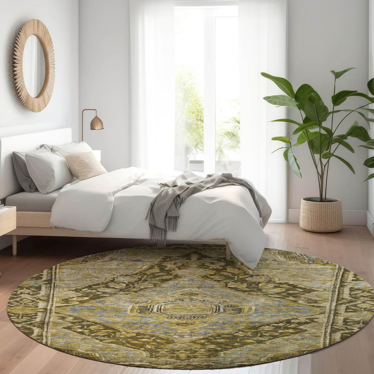 Kaelanor Brown Washable Indoor-Outdoor Rug