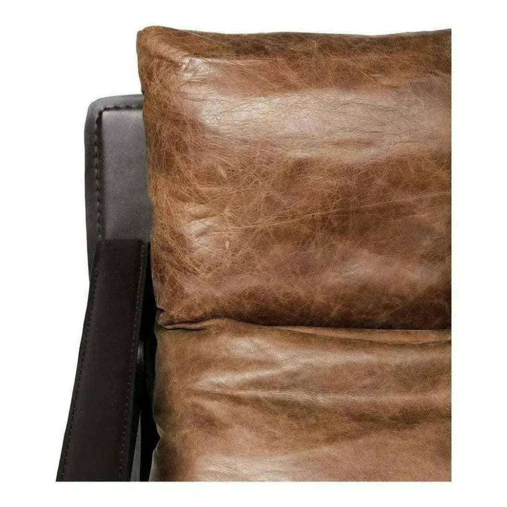 Connor Brown Leather Slipper Chair -- view 5