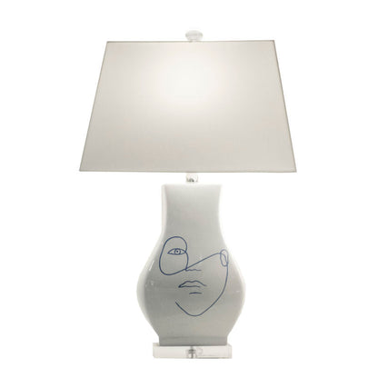 Abstract Portrait Glazed Ceramic Table Lamp-Table Lamps-Wildwood-LOOMLAN