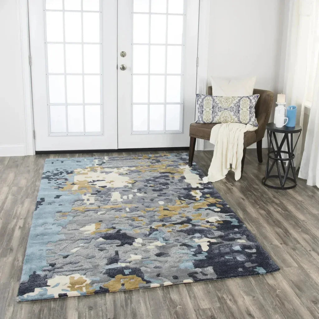 Camb Abstract Gray Large Area Rugs For Living Room -- gray