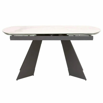 63-94" White Extendable Dining Table Ceramic Table Top Dining Tables LOOMLAN By Essentials For Living