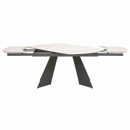 63-94" White Extendable Dining Table Ceramic Table Top Dining Tables LOOMLAN By Essentials For Living