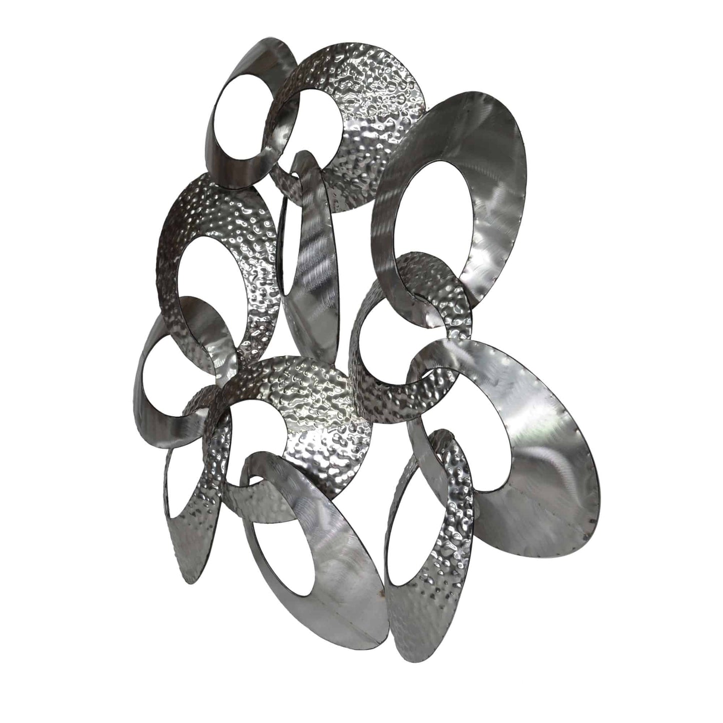 63 Inch Looped Metal Wall Décor Stainless Steel Wall Sculpture-Artwork-Moe's Home-LOOMLAN