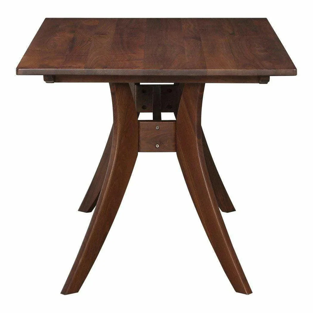 63 Inch Rectangular Dining Table Brown Mid-Century Modern Dining Tables LOOMLAN By Moe's Home