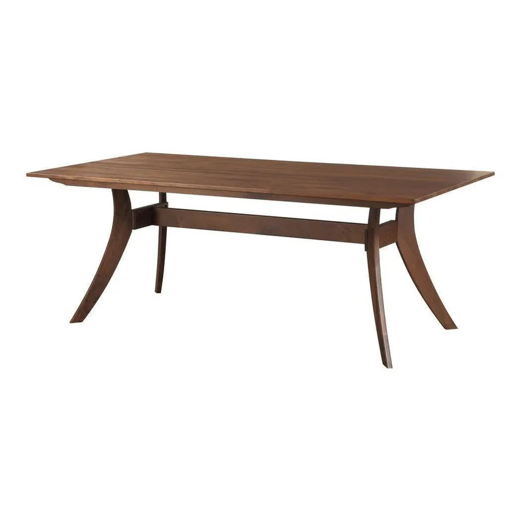 63 Inch Rectangular Dining Table Brown Mid-Century Modern Dining Tables LOOMLAN By Moe's Home