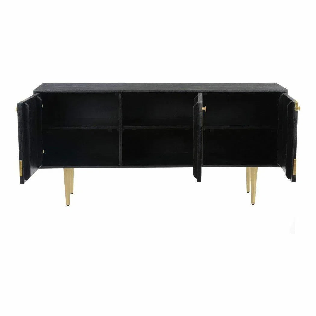 63 Inch Sideboard Black and Gold Art Deco Sideboards LOOMLAN By Moe's Home