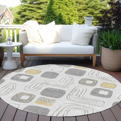 Aelira Gray Washable Indoor - Outdoor Rug - LOOMLAN - LOOMLAN Rugs - Outdoor Rugs