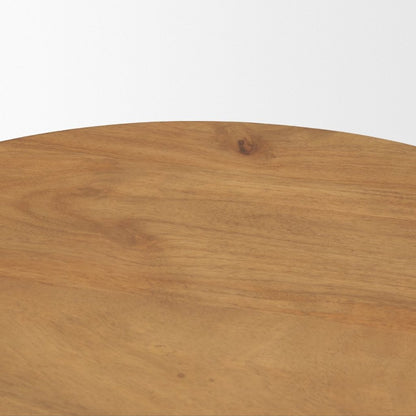Stack 18" Round Light Brown Solid Wood Geometric Accent Tabl -- Light Brown