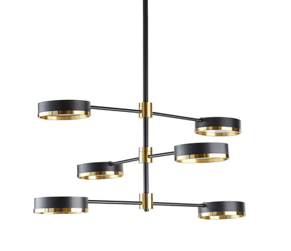 Oralee Chandelier Modern Black And Brass Adjustable Arms