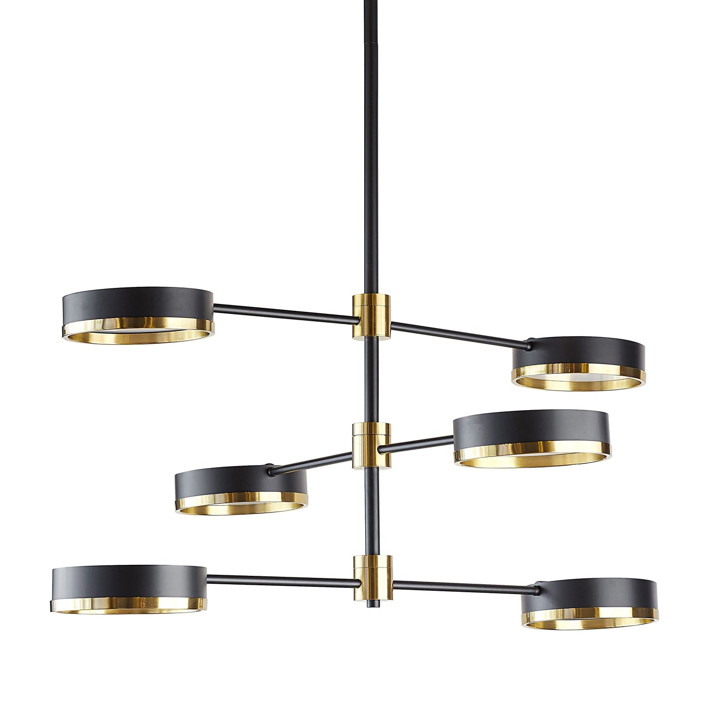 Oralee Chandelier Modern Black And Brass Adjustable Arms