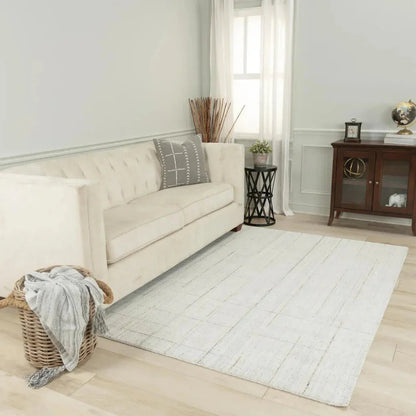 Ayur Solid Ivory Area Rugs For Living Room -- ivory