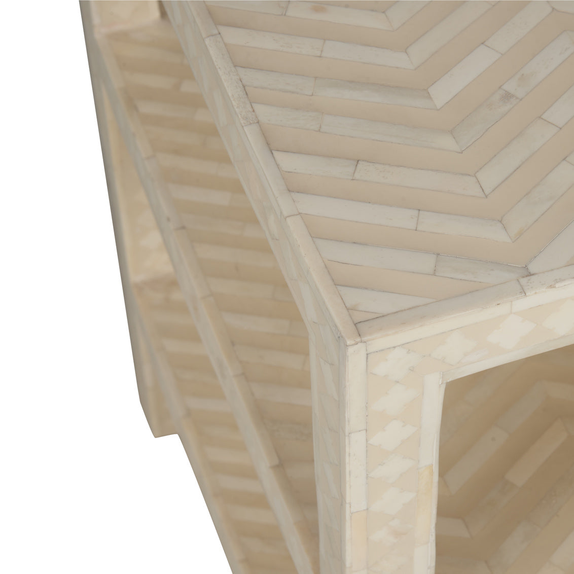 Chelsea House Chevron Inlay Wooden Side Table