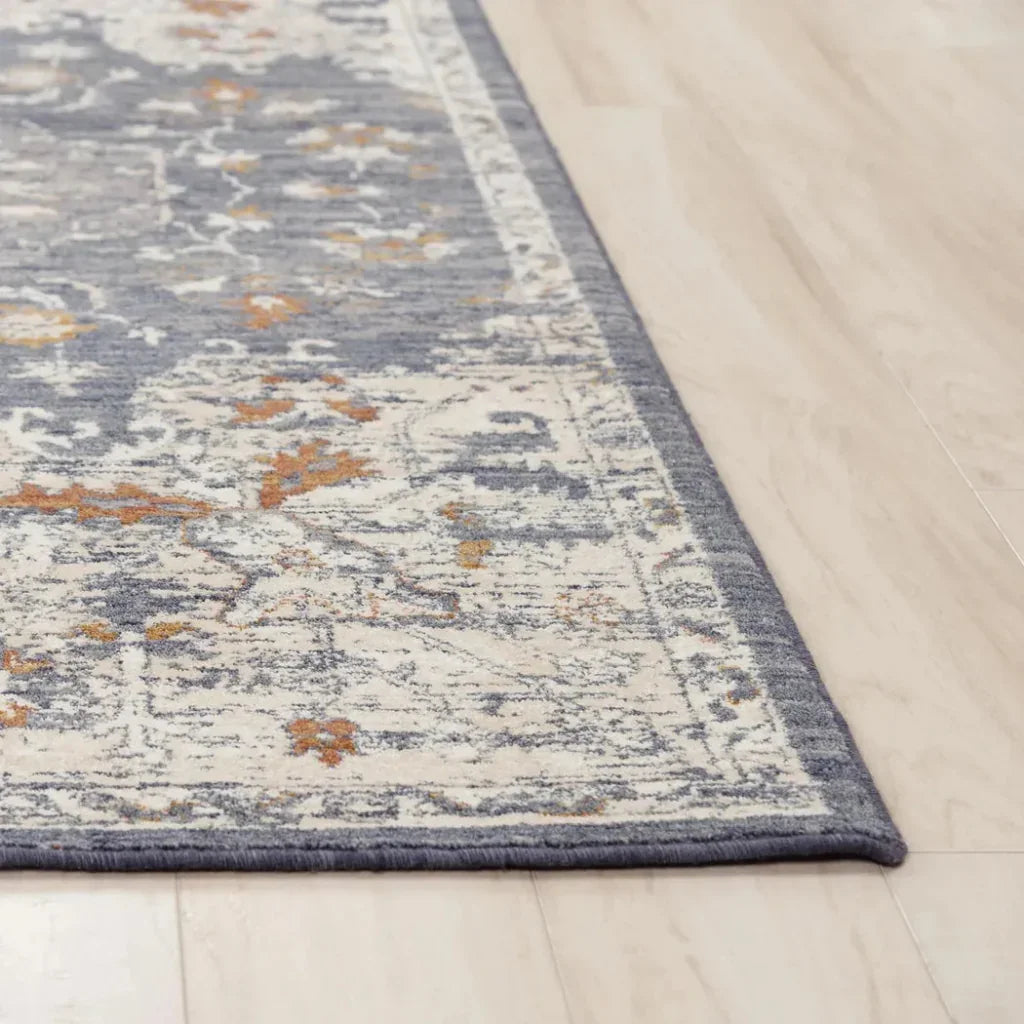 Dewe Medallion Blue Large Area Rugs For Living Room -- blue