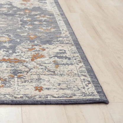 Dewe Medallion Blue Large Area Rugs For Living Room -- blue