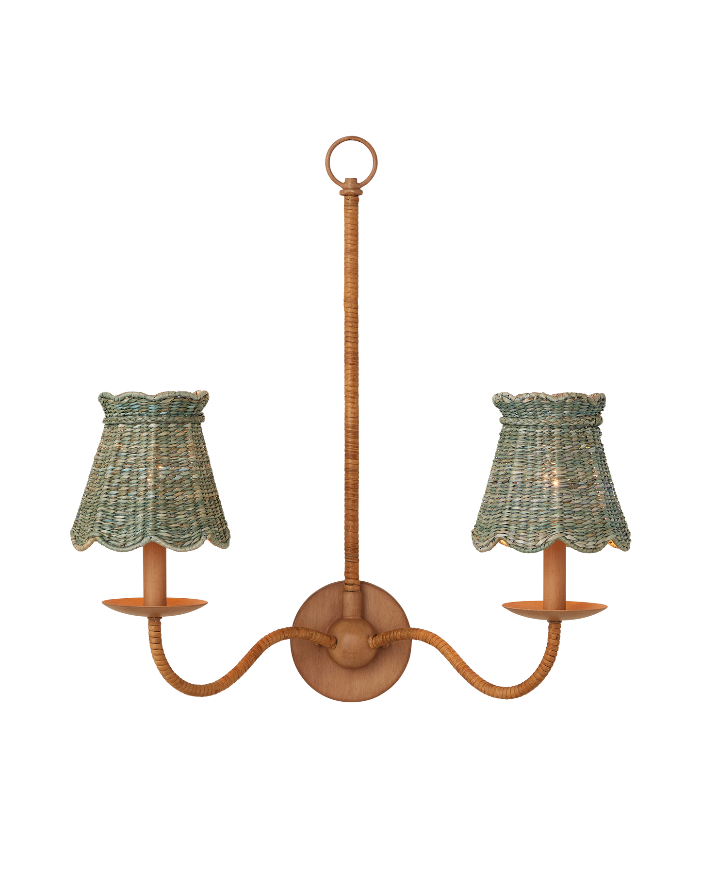 Annabelle Light Teal Tapered Chandelier Shade