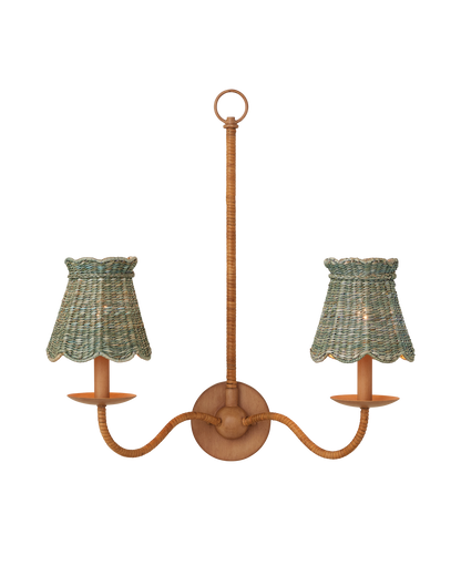 Annabelle Light Teal Tapered Chandelier Shade