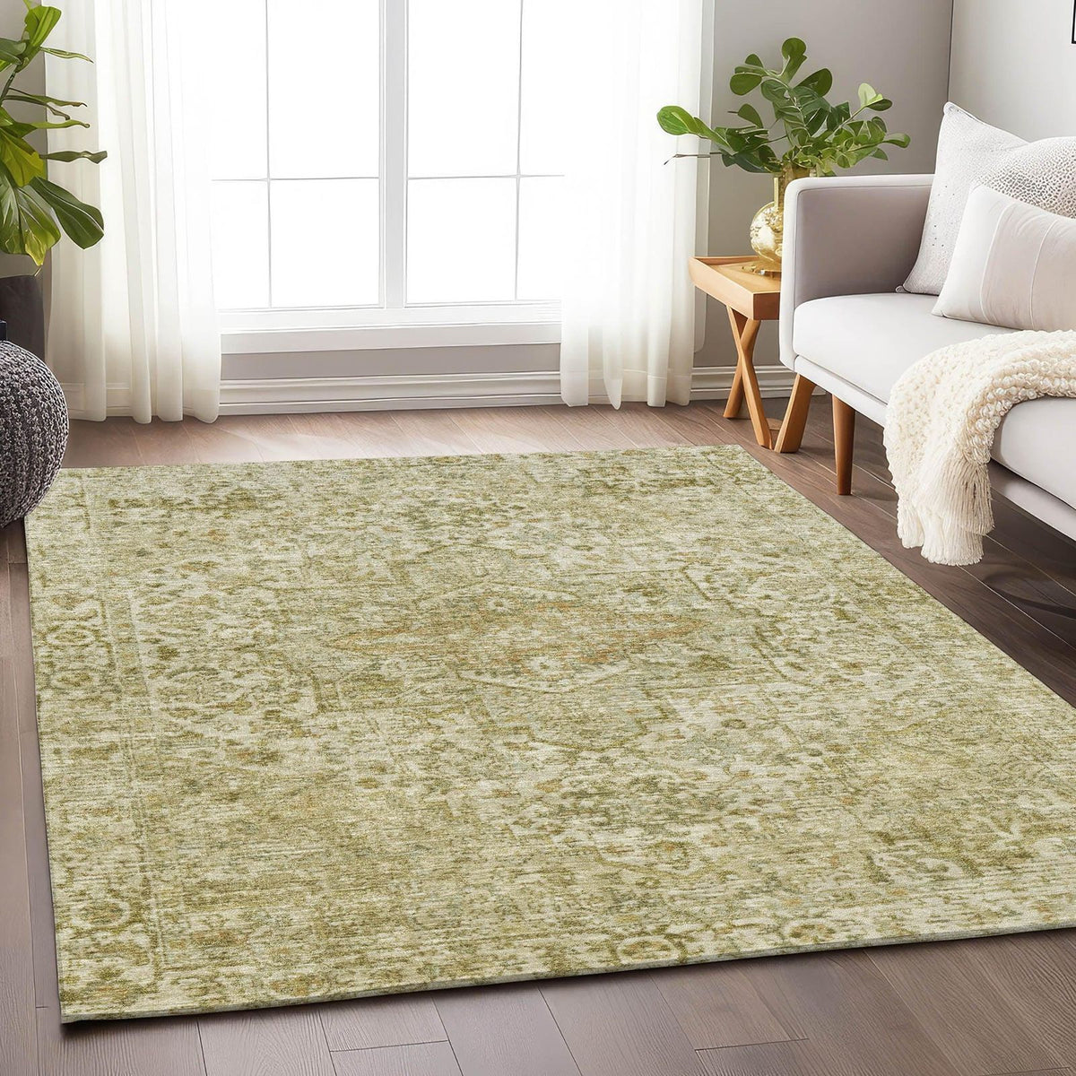 Kaelon Brown Washable Indoor-Outdoor Rug -- brown