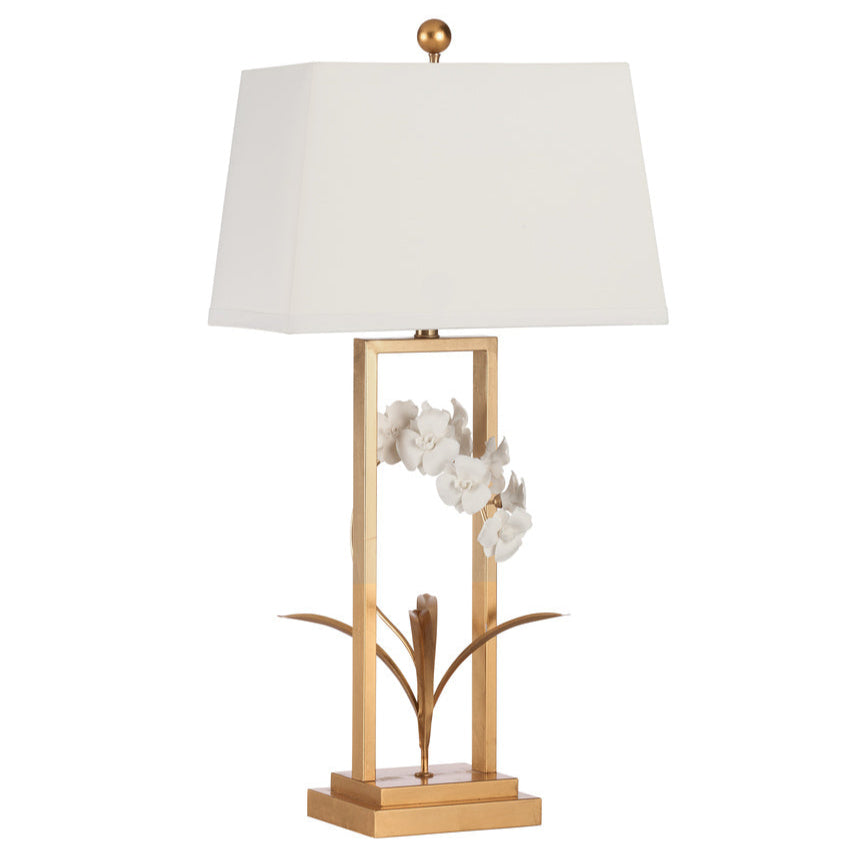 Chelsea House Cain Orchid Metal Golden Table Lamp