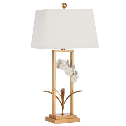 Chelsea House Cain Orchid Metal Golden Table Lamp
