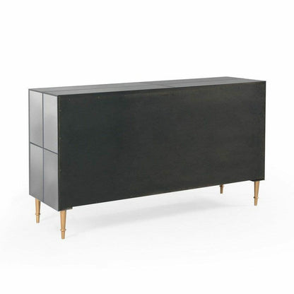 64" Black and Gold Mirrored Sideboard For Dining Room Sideboards Sideboards and Thangs By Bassett Mirror