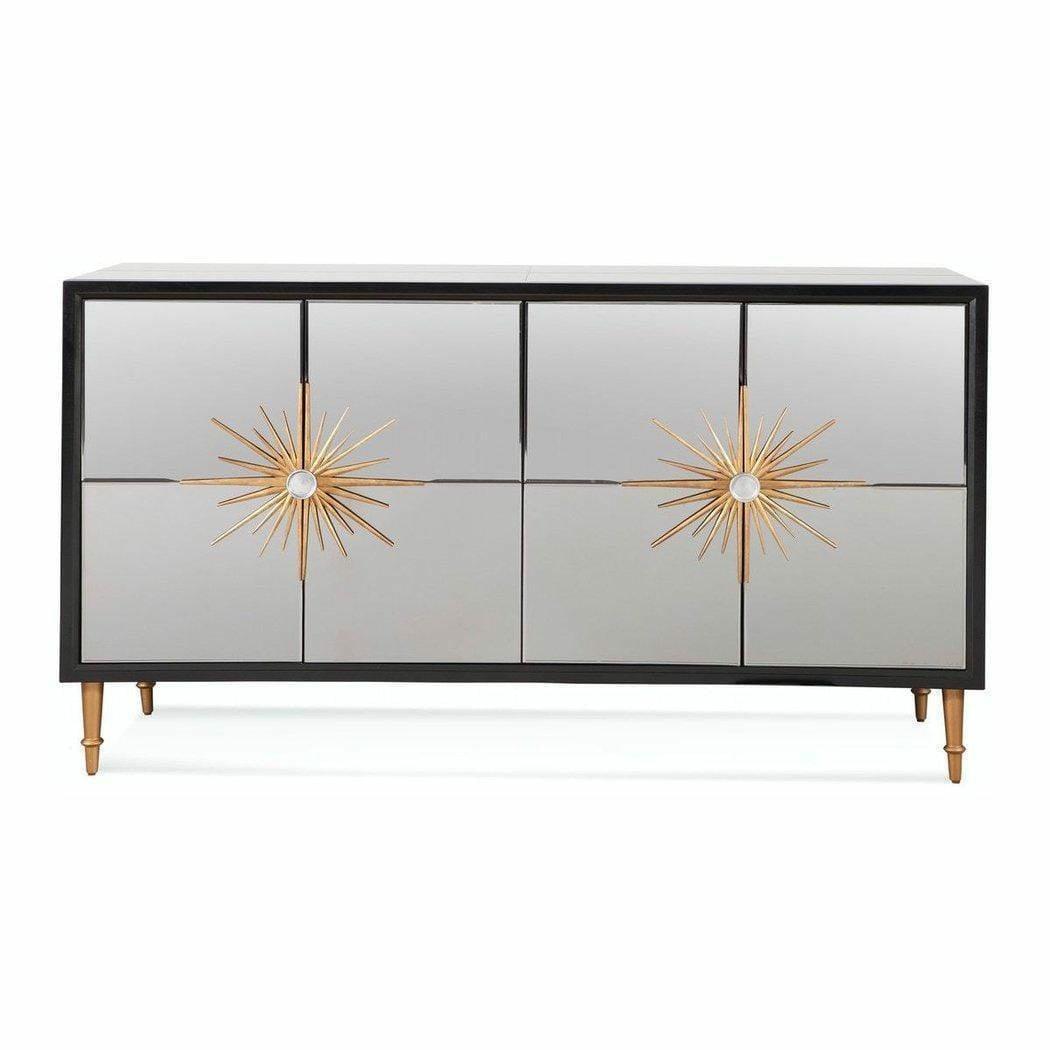 64" Black and Gold Mirrored Sideboard For Dining Room Sideboards Sideboards and Thangs By Bassett Mirror