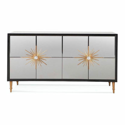 64" Black and Gold Mirrored Sideboard For Dining Room Sideboards Sideboards and Thangs By Bassett Mirror