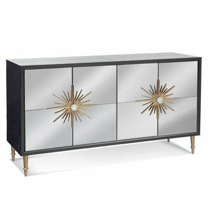 64" Black and Gold Mirrored Sideboard For Dining Room Sideboards Sideboards and Thangs By Bassett Mirror