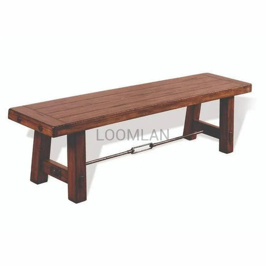 64" Rustic Farmhouse Wood Bench Metal Turnbuckle Dining Benches Sideboards and Things By Sunny D