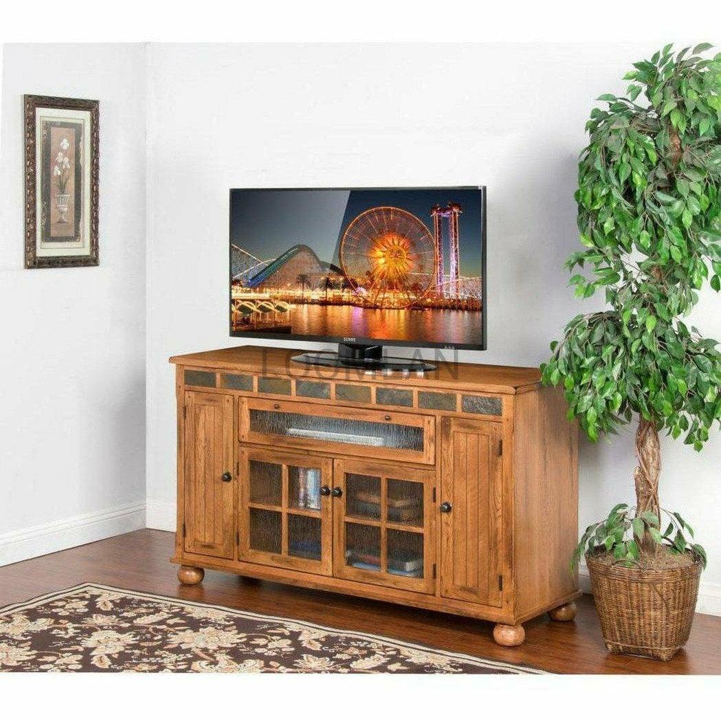 64" Rustic TV Stand Media Console Counter Height With Drawers TV Stands & Media Centers Sideboards and Things By Sunny D