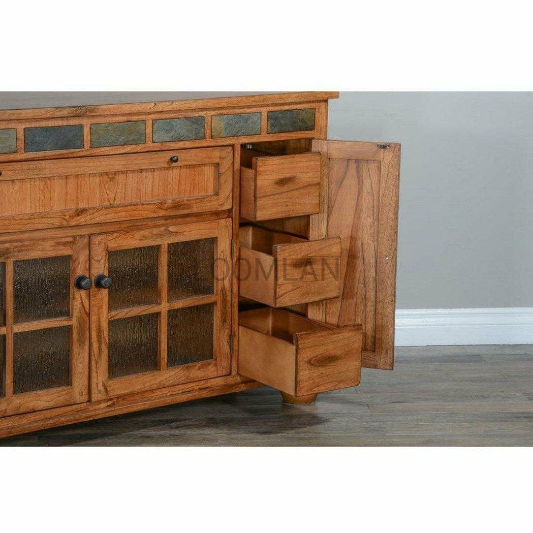 64" Rustic TV Stand Media Console Counter Height With Drawers TV Stands & Media Centers Sideboards and Things By Sunny D
