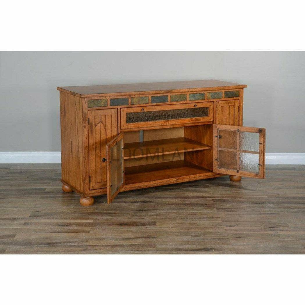 64" Rustic TV Stand Media Console Counter Height With Drawers TV Stands & Media Centers Sideboards and Things By Sunny D