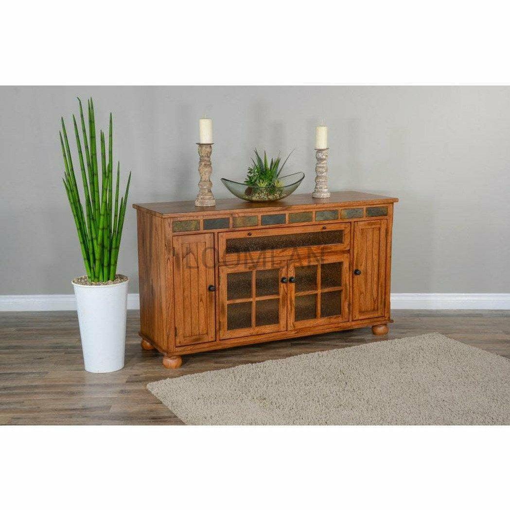 64" Rustic TV Stand Media Console Counter Height With Drawers TV Stands & Media Centers Sideboards and Things By Sunny D