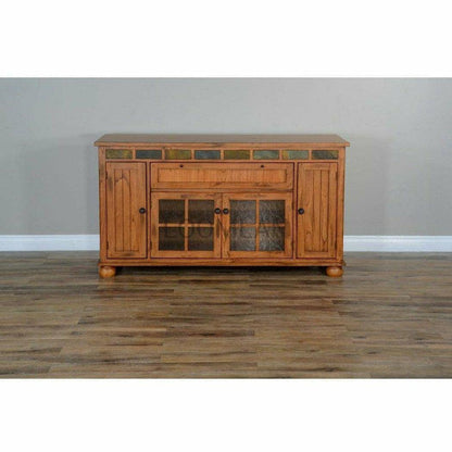 64" Rustic TV Stand Media Console Counter Height With Drawers TV Stands & Media Centers Sideboards and Things By Sunny D