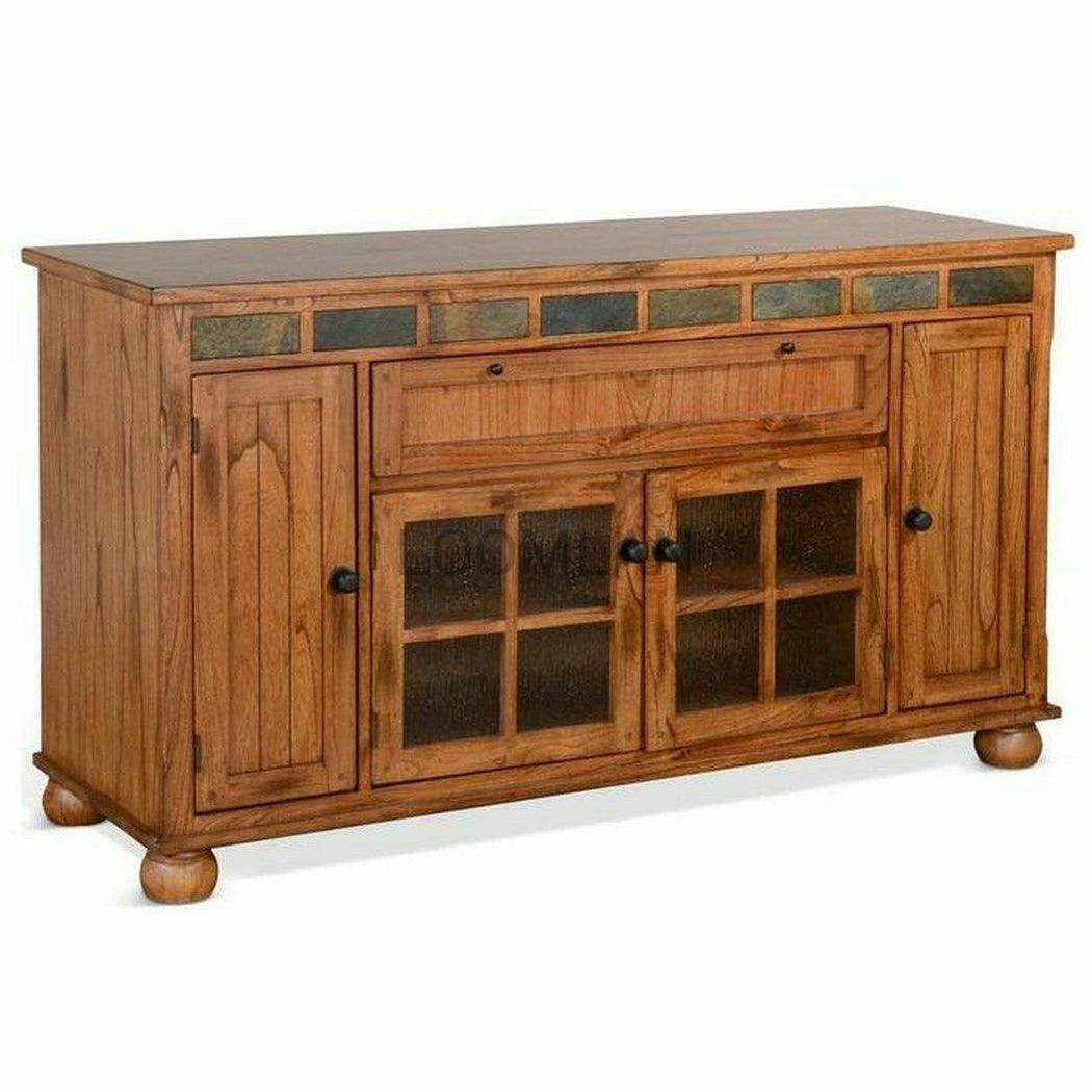 64" Rustic TV Stand Media Console Counter Height With Drawers TV Stands & Media Centers Sideboards and Things By Sunny D